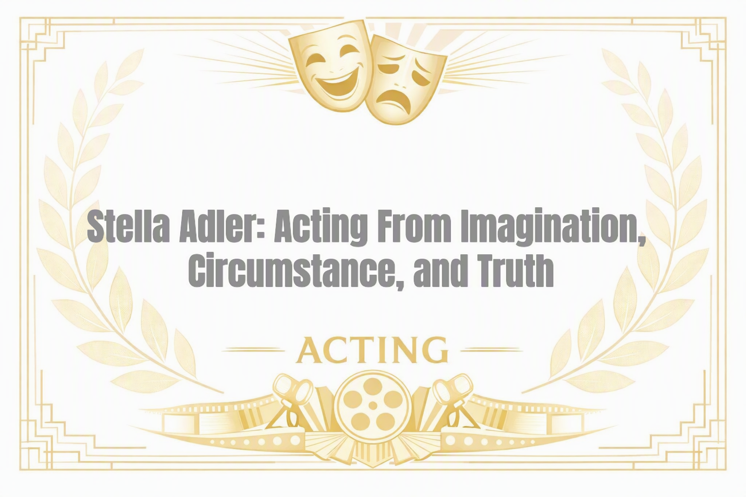 Stella Adler: Acting From Imagination, Circumstance, and Truth